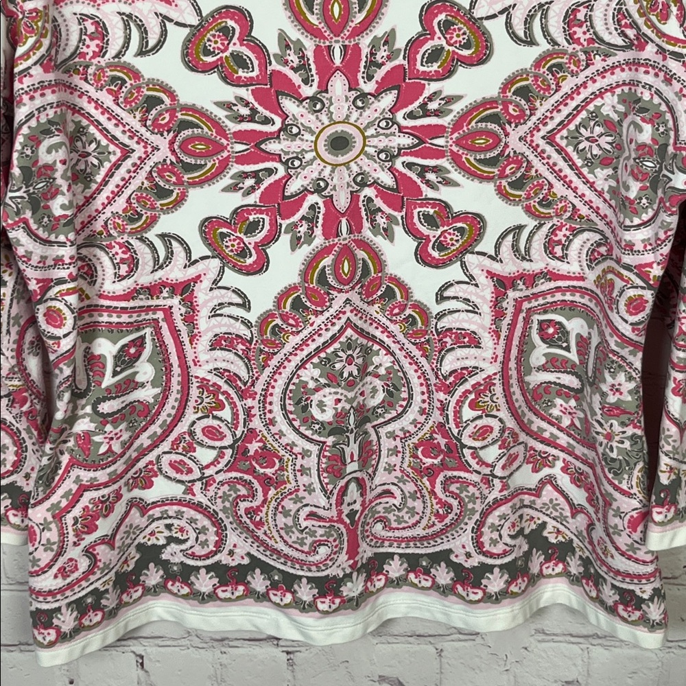 J. McLaughlin Catalina Cloth Signature Tee in Pink Print - Picture 3 of 11